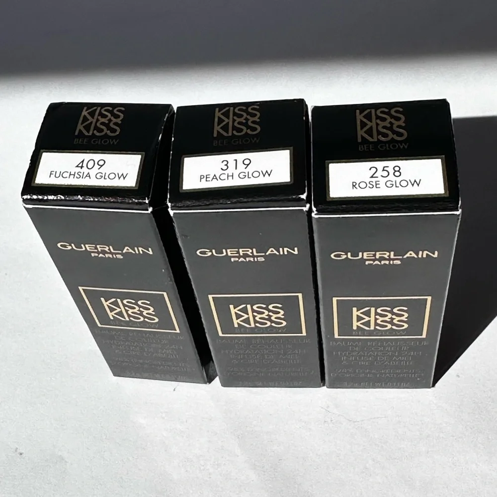 🆕 GUERLAIN Kiss Kiss Bee Glow Lipstick Balm in 319 Peach Glow - Fresh Coral NIB